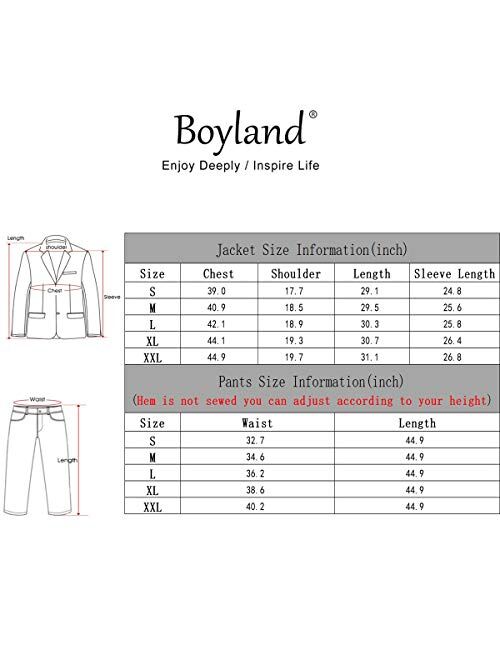 Boyland 2 Pieces Tuxedo Suits Jacquard Wide Shawl Collar One Button Formal Tux Sets Wedding