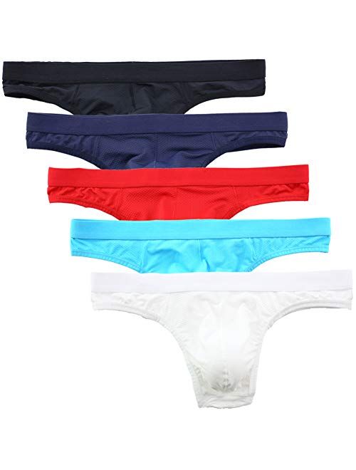 Buy Summer Code Men's Thong Underwear Elastic Micro Mesh Bikini Briefs ...