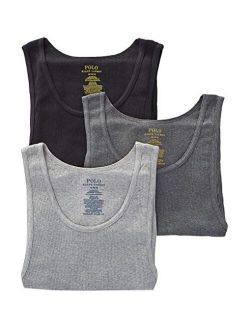 Classic Fit Ribbed Tank with Moisture Wicking 100% Cotton - 3 Pack