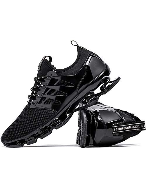 FOVSMO Mens Blade Sneakers Mesh Breathable Fashion Sports Casual Walking Running Shoes 