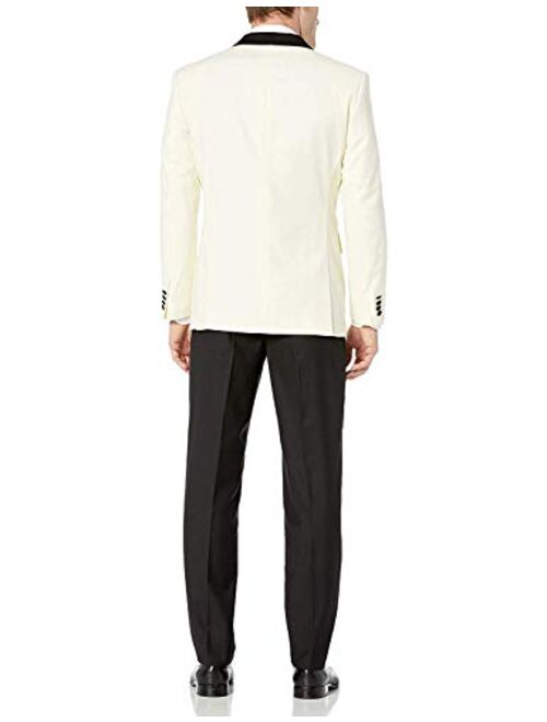Adam Baker Men's 100% Wool Modern Fit Single Breasted Three Piece Shawl Collar Tuxedo - Colors