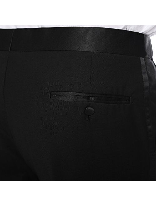 Ferrecci Men's Bronson Black Slim Fit Notch Collar Lapel 2 Piece Tuxedo Suit Set - Tux Blazer Jacket and Pants