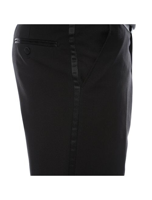 Ferrecci Men's Bronson Black Slim Fit Notch Collar Lapel 2 Piece Tuxedo Suit Set - Tux Blazer Jacket and Pants