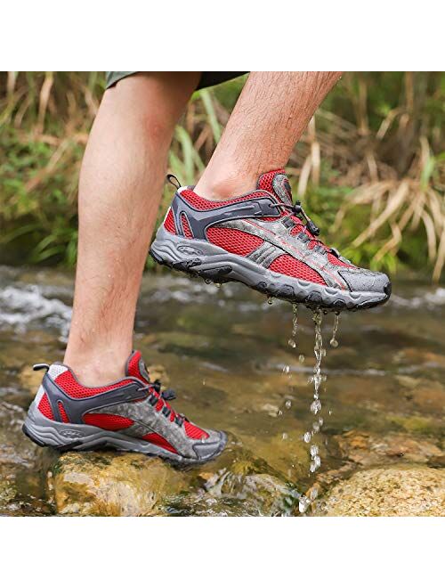 Hiking Shoes Water Breathable Shoes Men - Aqua Shoes Outdoor Mesh Shoes High Grip for Beach Kayaking Swimming Deck Boat