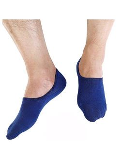 No Show Low Cut Socks Men - Invisible Casual Cotton Loafer Socks With Non-Slip Grip (3/6/12 Packs)
