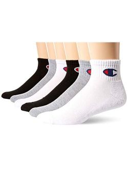 Men's Double Dry Moisture Wicking Logo 6-Pack Ankle Socks