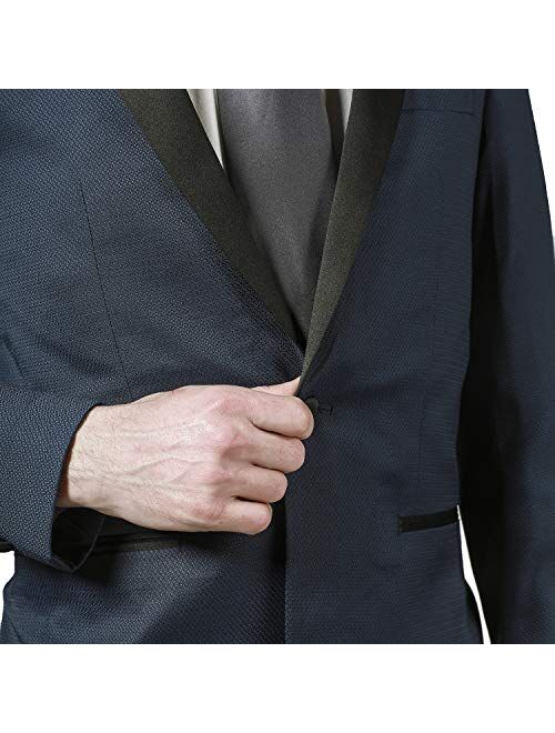 London Fog Men's Peak Lapel & Shawl Collar Regular Fit Two Piece Tuxedo Suit
