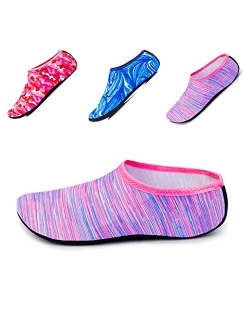 JIASUQI Kids,Womens and Mens Classic Barefoot Water Sports Skin Shoes Aqua Socks for Beach Swim Surf Yoga Exercise