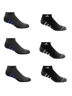 Men's 6-pair Low Cut Sock with Climalite White Black Regular and Extended Sizes