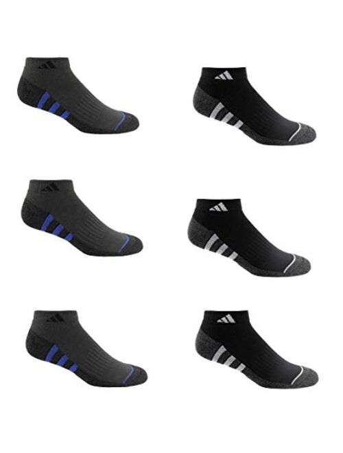 Adidas Men's 6-pair Low Cut Sock with Climalite White Black Regular and Extended Sizes