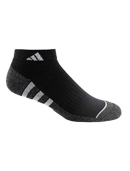 Adidas Men's 6-pair Low Cut Sock with Climalite White Black Regular and Extended Sizes