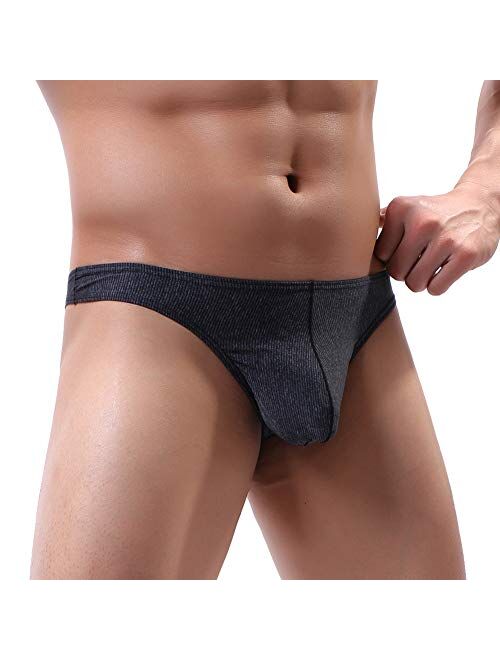 Summer Code Mens Striped Thong Microfiber Stretch Underwear Pack