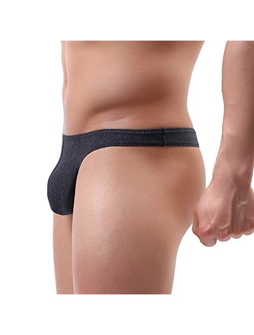 Summer Code Mens Striped Thong Microfiber Stretch Underwear Pack