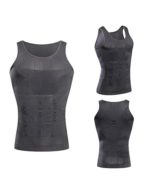 Details about   HANERDUN Mens Body Shaper Slimming Shirt Compression Vest Elastic Slim Shapewear