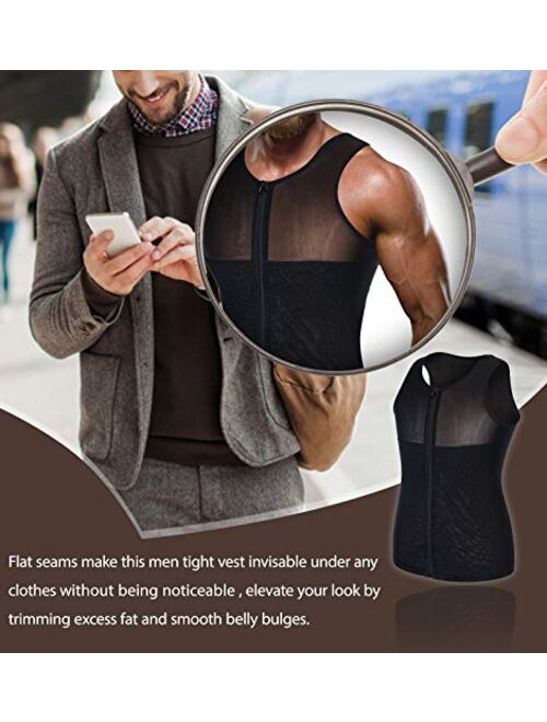 TAILONG Men's Compression Shirt Body Shaper Slimming Vest Tight Tummy Tank  Top