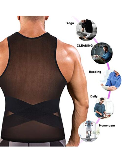 TAILONG Men Shirt Vest Slimming Underwear Body Shaper Tight Tank Top Waist Trainer Tummy Control Girdle