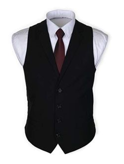 Ruth&Boaz Men's 2Pockets 4Buttons Business Tailored Collar Suit Vest
