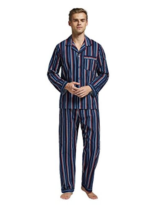 Buy TONY AND CANDICE Mens Flannel Pajama Set, 100% Cotton Long Sleeve ...