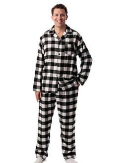 #followme Men's Plaid Button Front Flannel Pajamas Set
