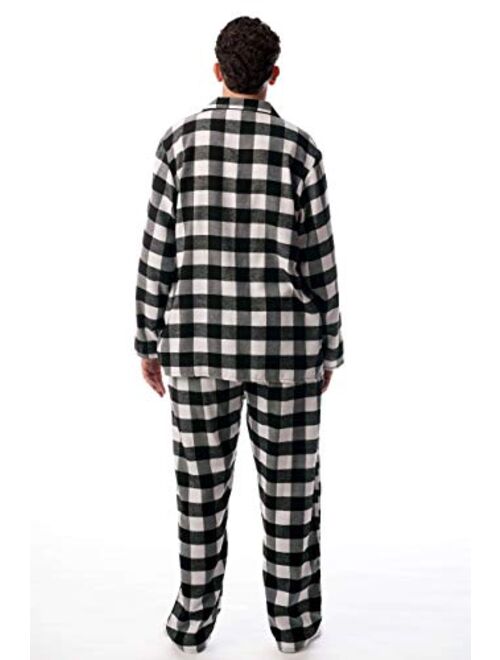 #followme Men's Plaid Button Front Flannel Pajamas Set