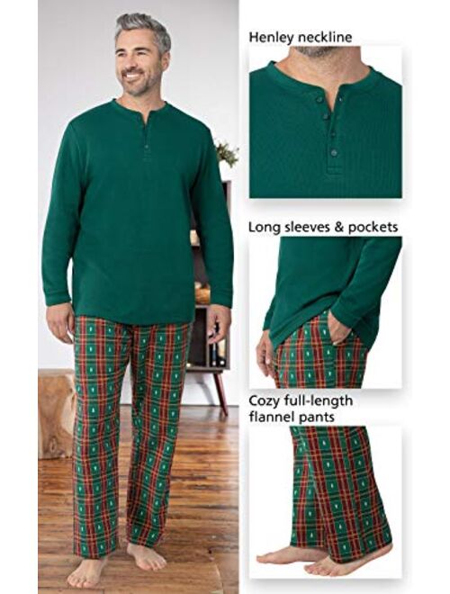 PajamaGram Mens Pajamas Set Plaid - Mens Flannel Pajama Set