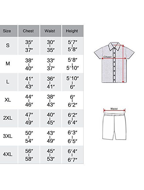 LONXU Mens Satin Short Pajamas Set Sleepwear Loungewear S~4XL