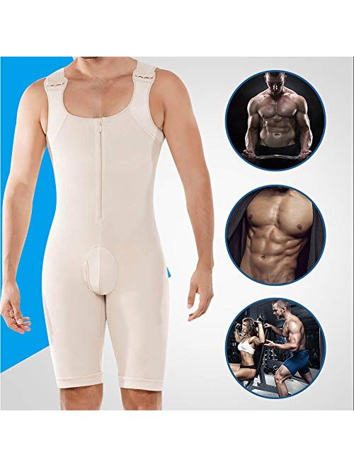 Men's Shapewear Bodysuit Tummy Control Compression Slimming Body Shaper Workout Abs Abdomen Undershirts
