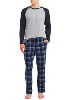Men's Long Sleeve Top and Plaid Flannel X-Temp Microfleece Sleep Set