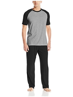 Men's Short Sleeve Raglan & Knit Pant Set with X-Temp