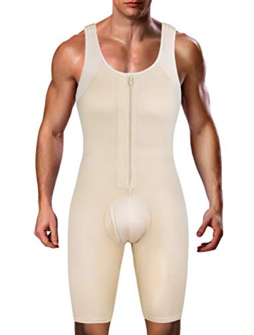 Men Compression Bodysuit Shaper Tummy Control Suit Weight Loss Underwork Slimming Body Shapewear