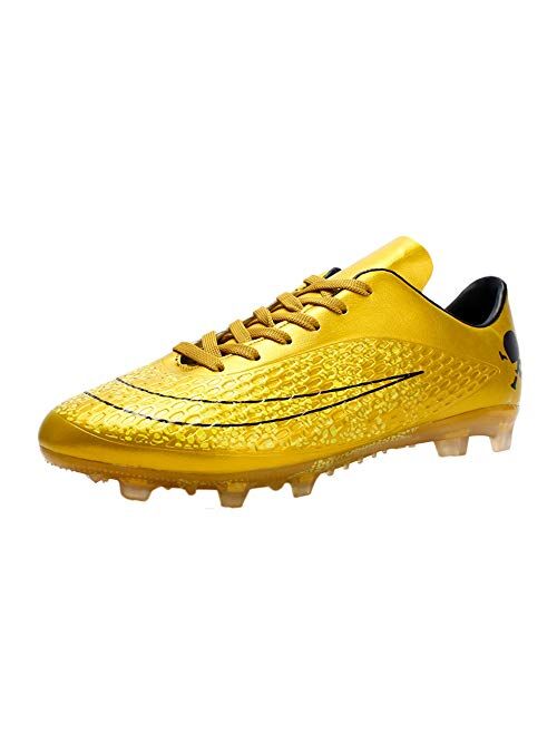 iFANS Men Athletic Outdoor/Indoor Comfortable Soccer Shoes Boys Football Student Cleats Sneaker Shoes