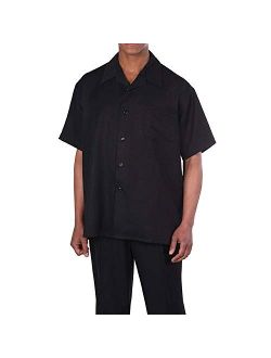 Milano Moda 100% Linen Walking Set (Shirt Sleeve Shirt and Long Pant). 5 Colors