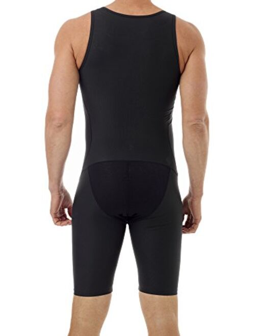 Underworks Mens Compression Bodysuit Shaper - Girdle for Gynecomastia Belly Fat and Thighs - No Rear Zipper