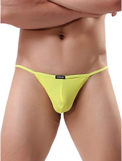 iKingsky Men's High-Leg Opening Bikini Underwear Sexy Brazilian Back Mens Underwear