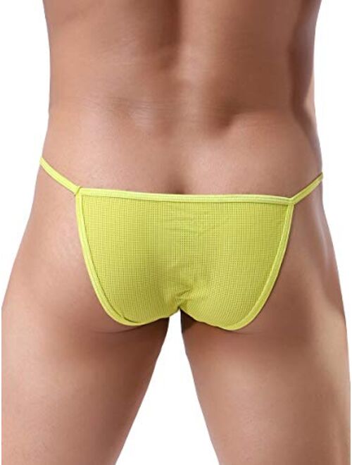 iKingsky Men's High-Leg Opening Bikini Underwear Sexy Brazilian Back Mens Underwear