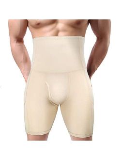 Men's Tummy Control Slimming Shorts High Waist Body Shaper Trimming Boxer Brief Stretch Pants Shapewear Abdomen