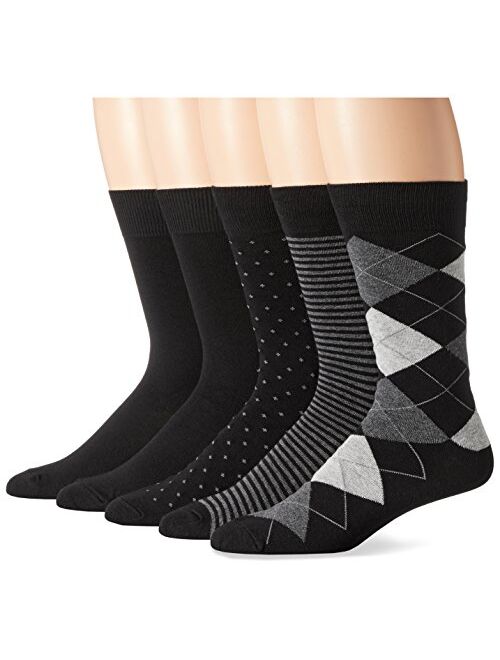 Amazon Essentials Men's 5-Pack Patterned Dress Socks