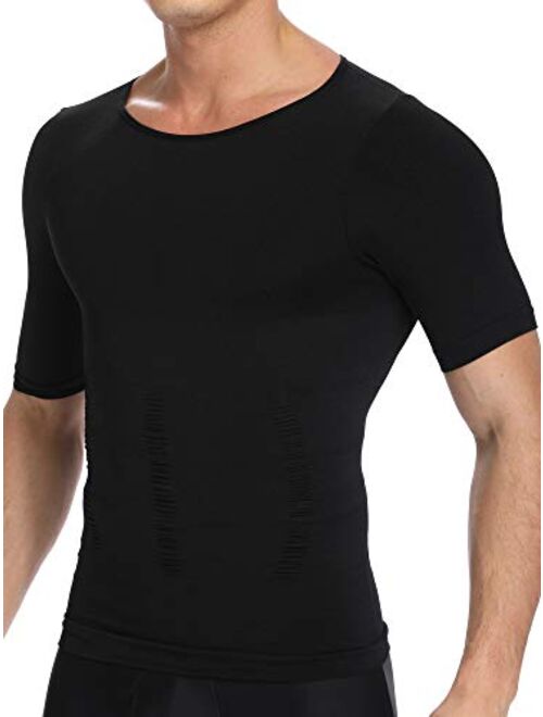 MISS MOLY Compression Shirts for Men to Hide Gynecomastia Moobs Slimming Body Shaper Vest Abs Tank Top Undershirt 
