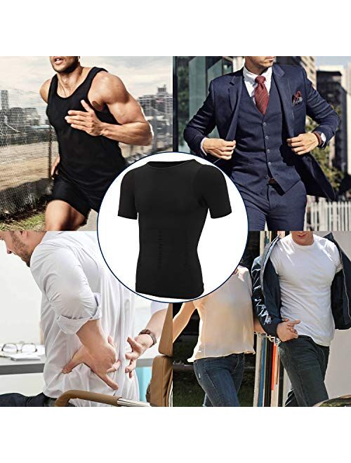 MISS MOLY Compression Shirts for Men Body Shaper Undershirt Gynecomastia Vest Seamless Control Tank Top Shapewear