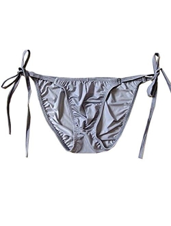 WenMei String Bikini Thong Briefs Milk Silk Side Tie Men's Underwear