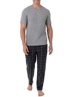 Men's Fleece Sleep Pant and Knit Top Sleep Set