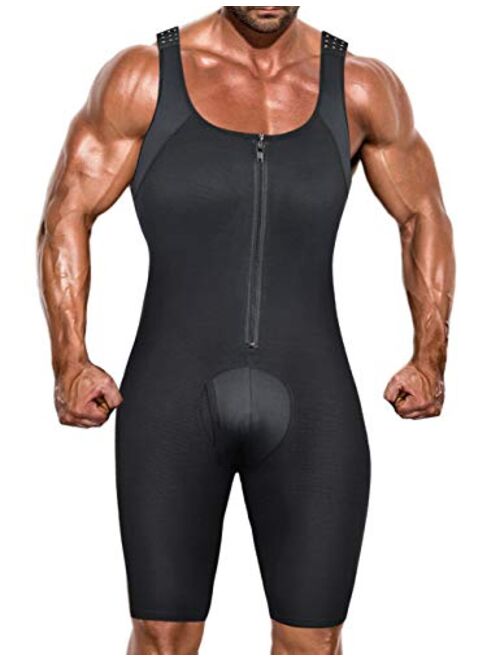DoLoveY Men's Shapewear Bodysuit Full Body Shaper Compression Slimming Suit