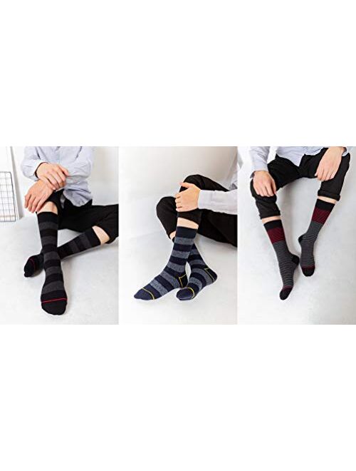 Mens 5/6 Pack Patterned Striped Cotton Funky Happy Dress Socks Gift Box