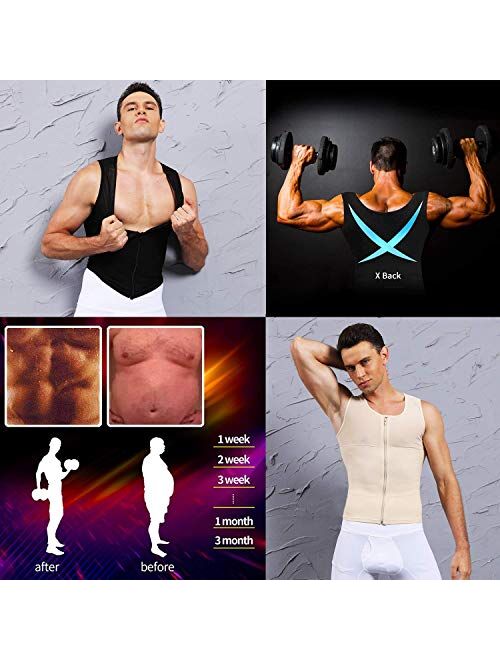 SLIMBELLE Men Compression Seamless Slimming Vest Waist Trainer Tank Top Control Tummy Hide Gynecomastia Man Chest Fat Shirt