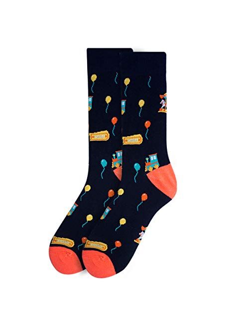 Novelty Dress Socks for Men - Dress Sock - Premium Cotton - Size 8-13 (One Pair)