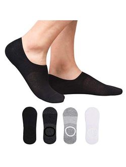 GOBEST No Show Socks Men Low Cut Socks Cotton With Non-Slip Grip