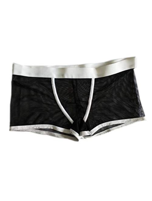 HP95 Men's Bikini Underwear, Mesh Transparent Boxers Bulge Comfy Underwear