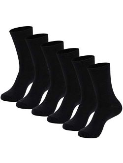 MAGIARTE Mens Dress Socks Soft Cotton Blend Crew Socks for men 6 & 12-Pack