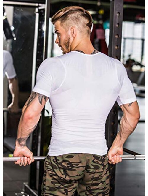 Buy Coolsion Men Slimming Body Shaper Vest Shirt Abs Abdomen Slim  Compression Tank Top online