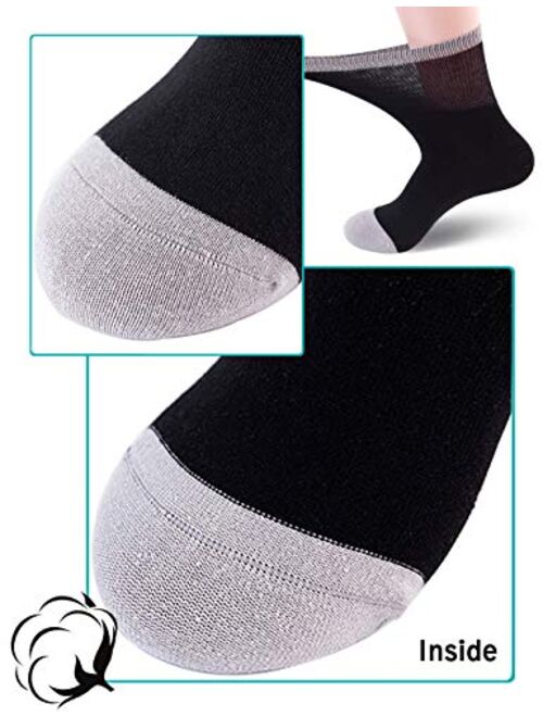 Mens Diabetic Socks with Non-binding Top and Seamless Extra Wide Cotton Ankle